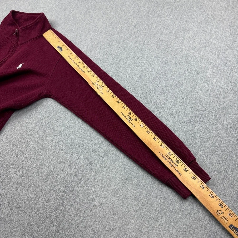 Polo Ralph Lauren Sweater Mens Large Red Pullover 1/4 Zip Made In Hong‎ Kong